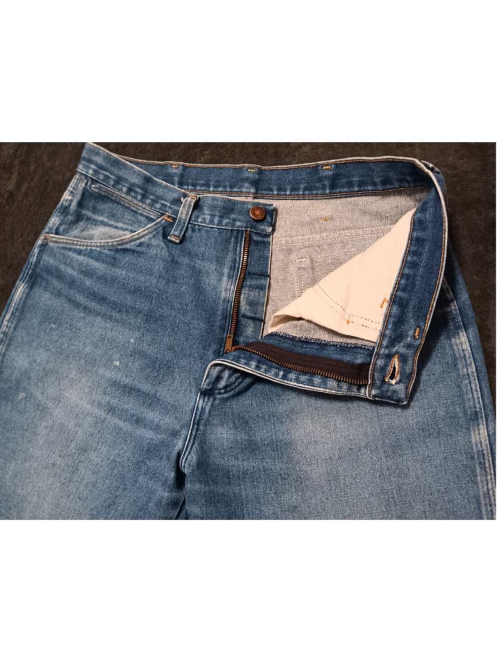 VTG 70s 80s Wrangler Men's 31x31 Blue Jeans 945DEN Reg Fit Bootcut USA *Distress - Picture 7 of 12